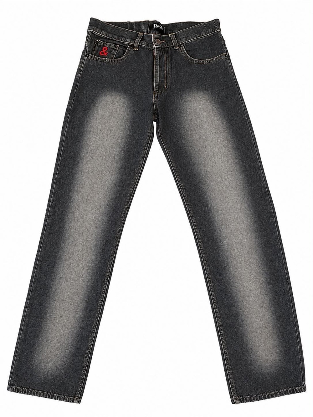 Dolce & Gabbana Women's Straight-Leg Jeans in Washed Black with Faded Detail